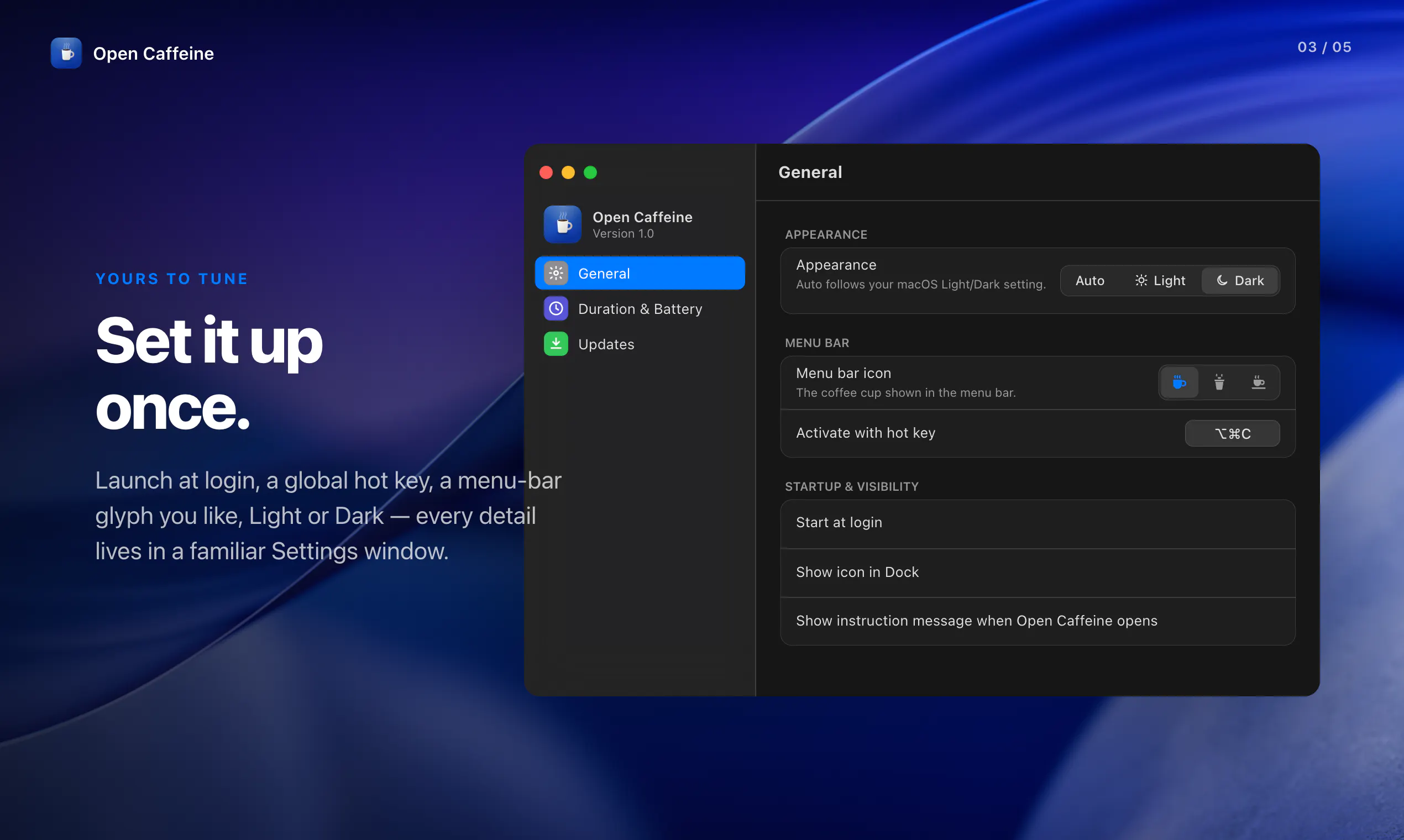 Open Caffeine screenshot 3 of 5