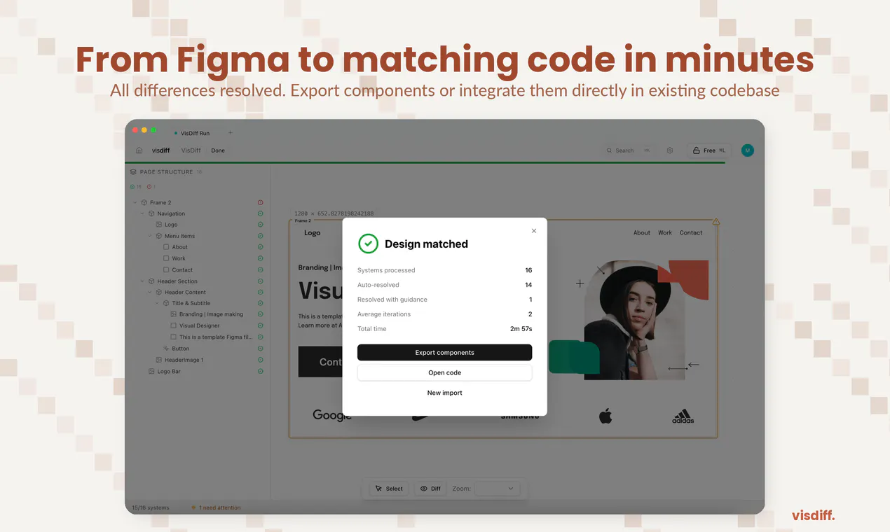Visdiff: Stop bridging the design-to-code gap, close it | Product Hunt