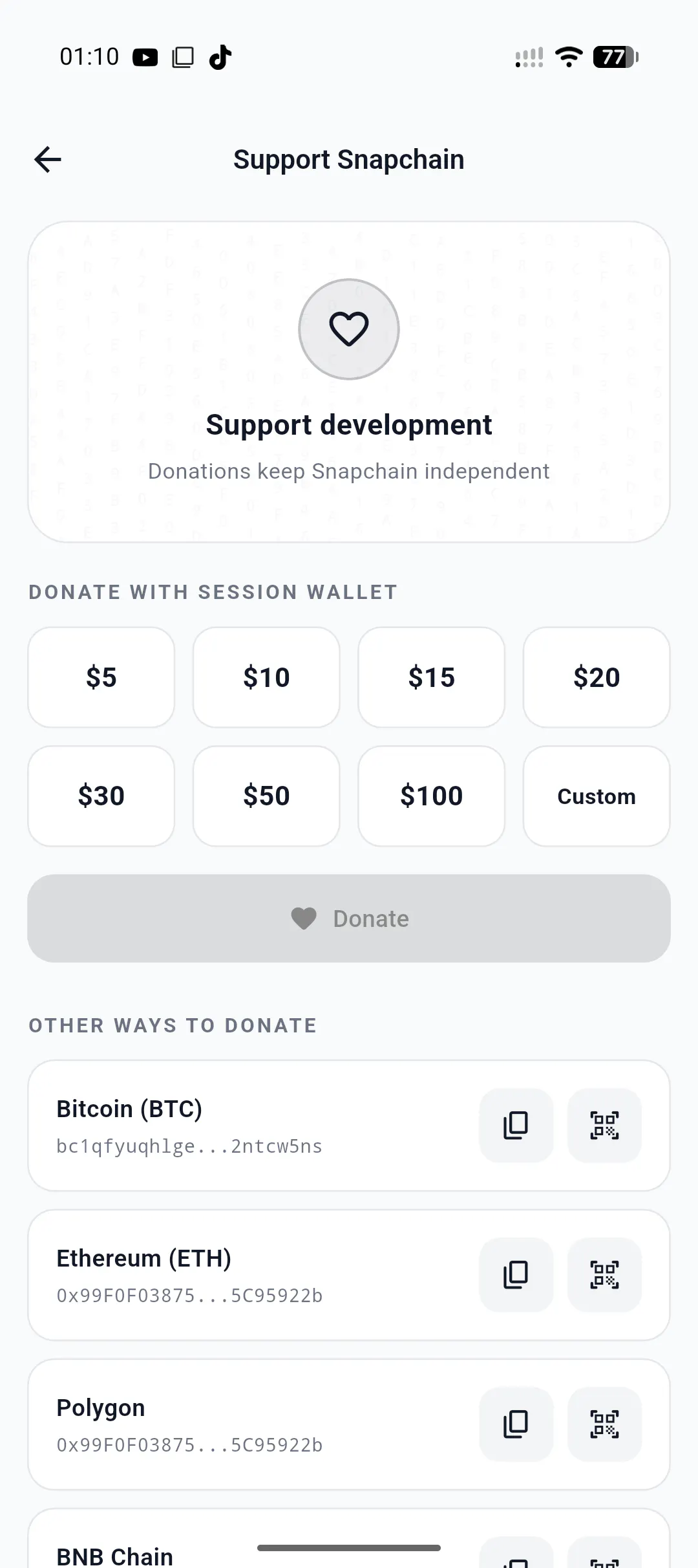 Snapchain gallery image
