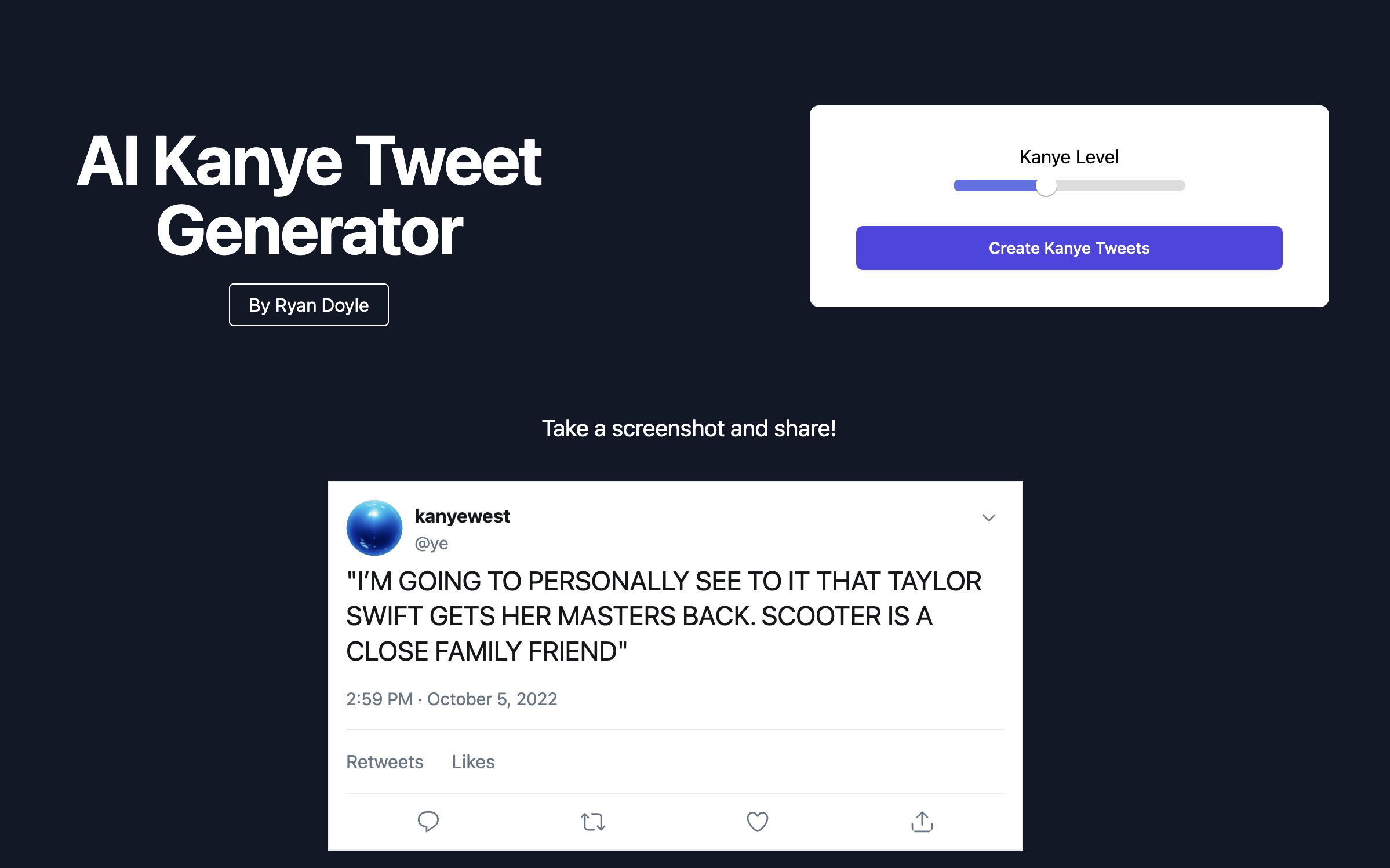 Kanye Tweet Generator gallery image