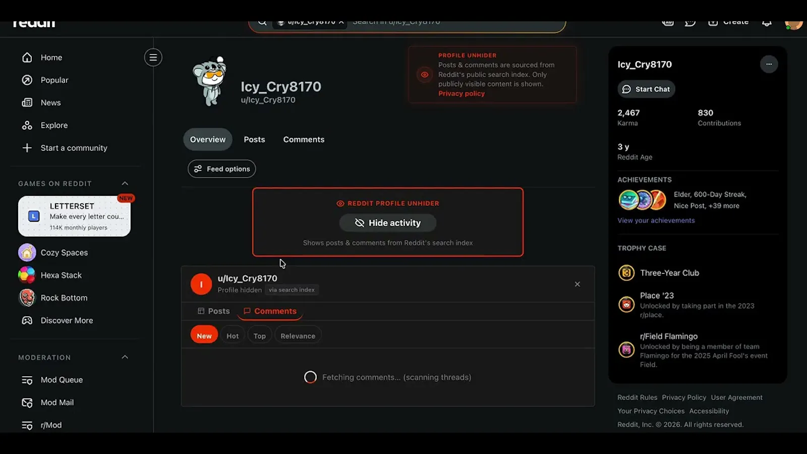 Profile Unhider  screenshot 1 (video preview)