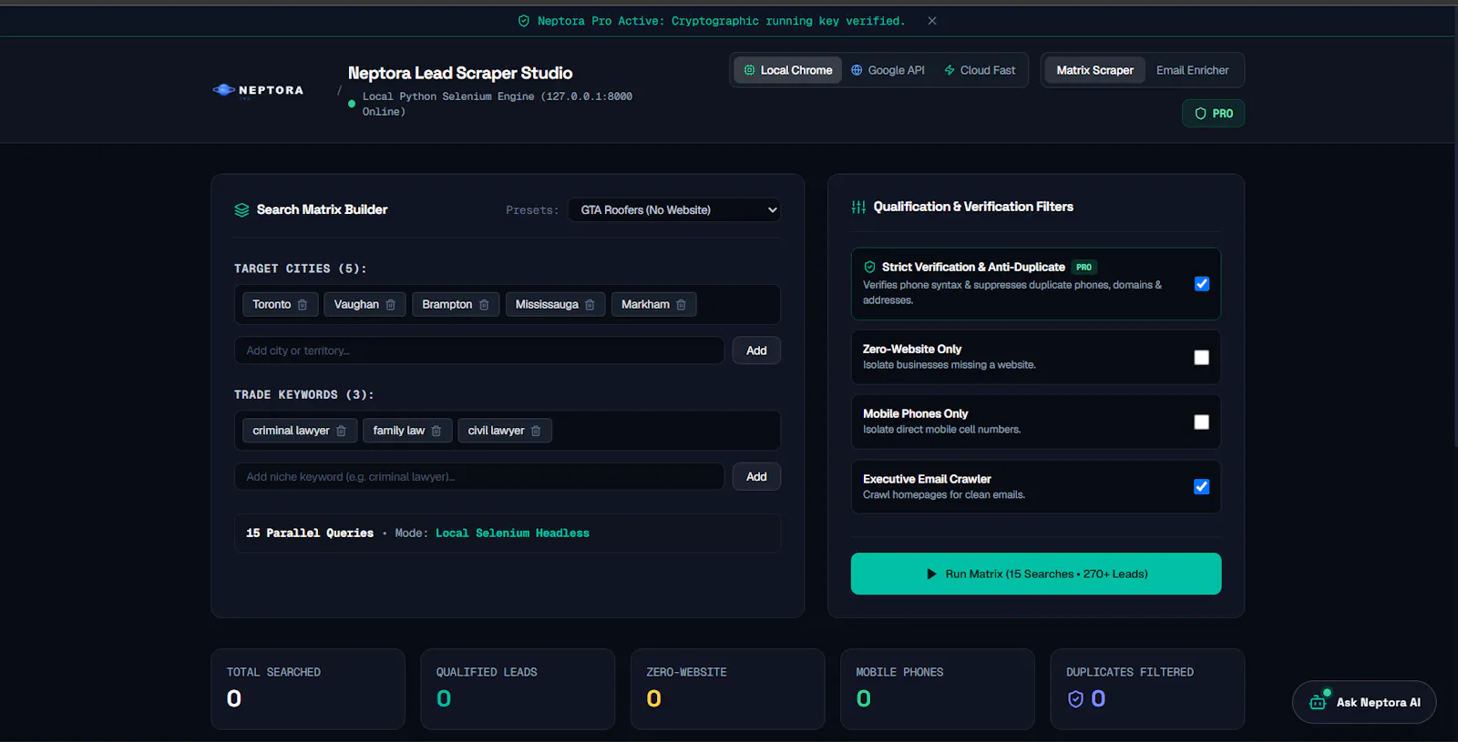Neptora Lead Scraper screenshot 2