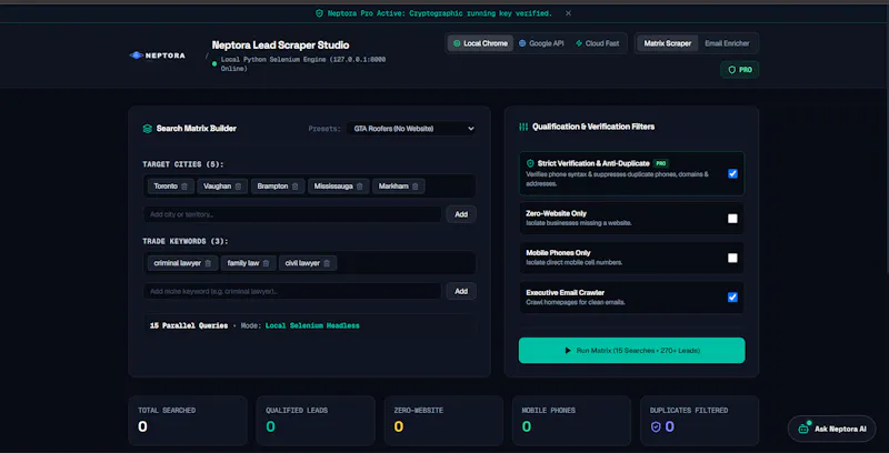 Neptora Lead Scraper screenshot 2