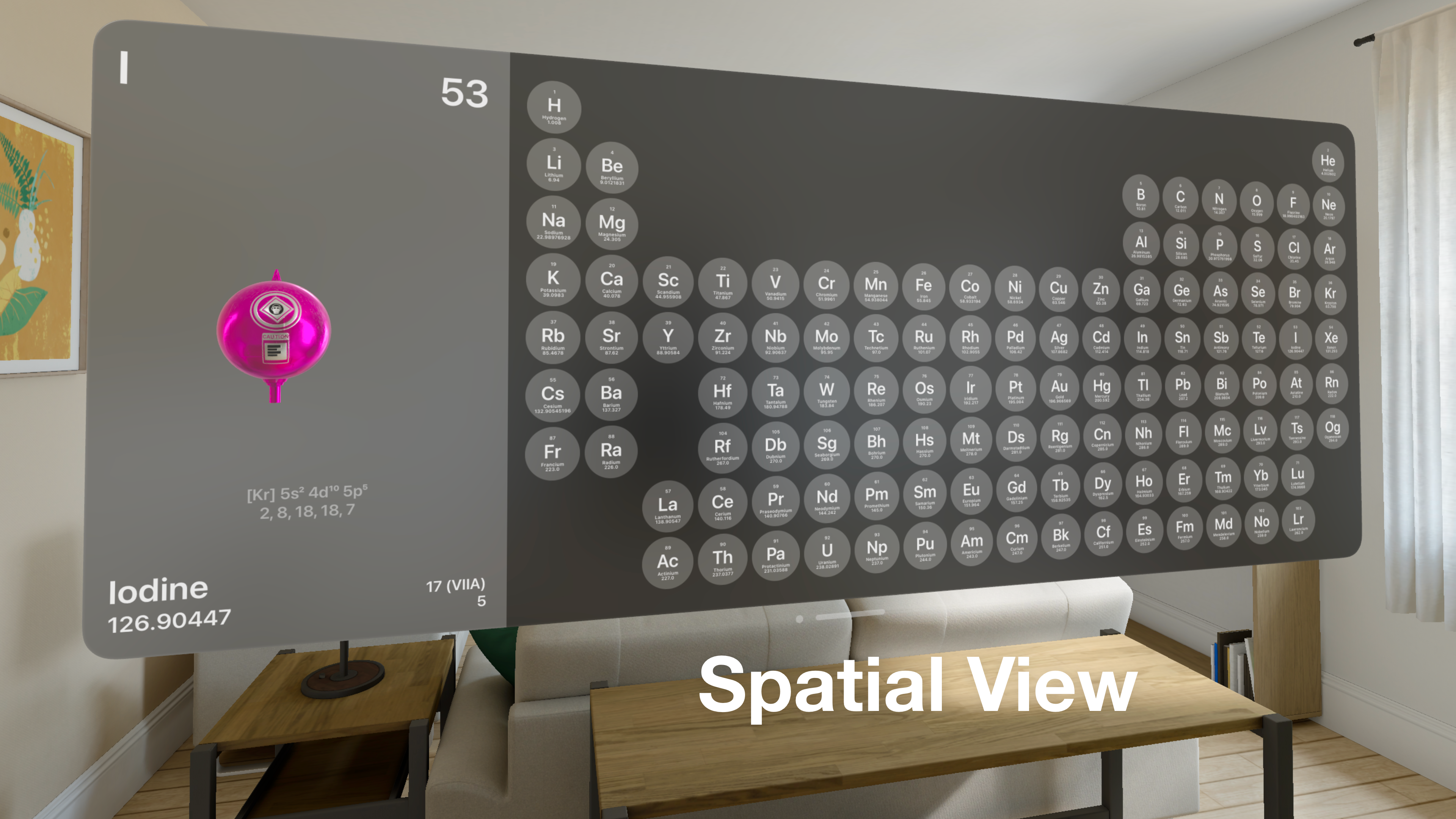 Apple Vision Pro 용 3D주기 테이블 - 주기적 테이블 화학 2024 App |휴고 피논 미디어 7