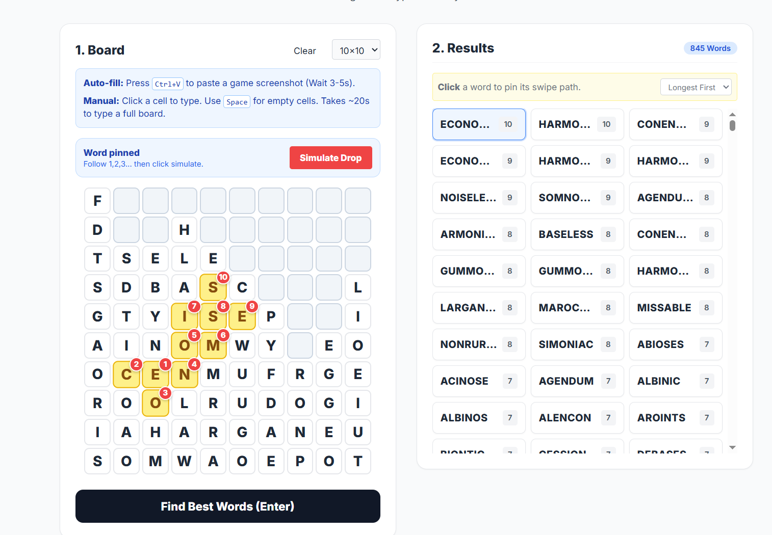 Word Wipe Solver - Screenshot 2 showing product features and functionality