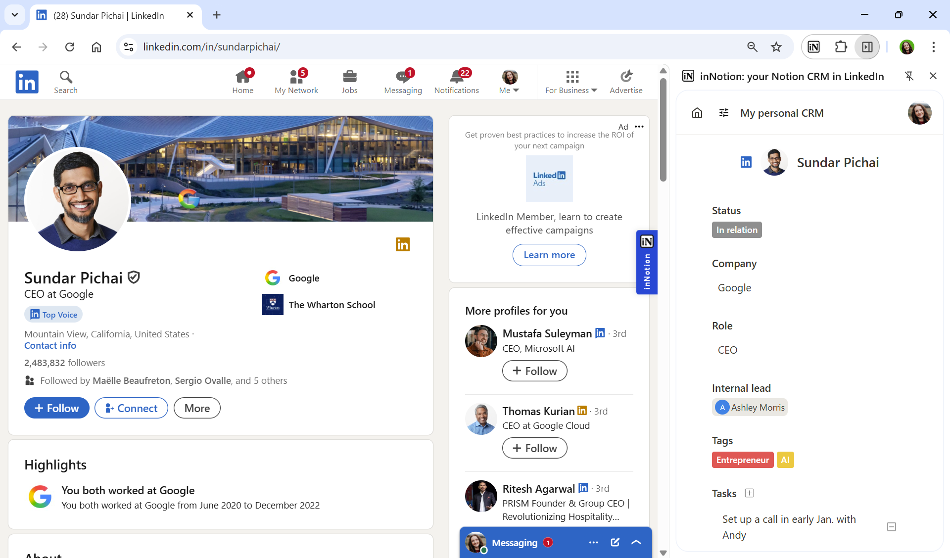 inNotion - Main screenshot showing features and interface