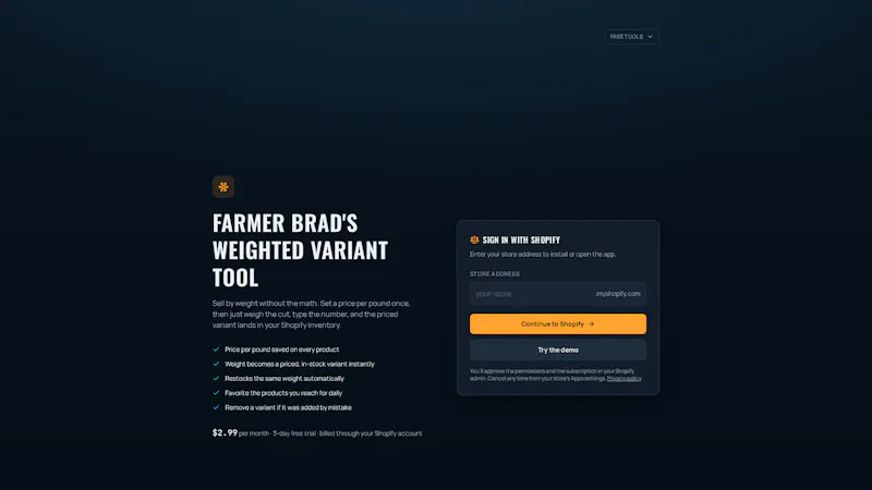 Weighted Variant Shopify screenshot 1