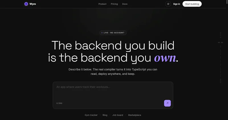 Wyro screenshot 1