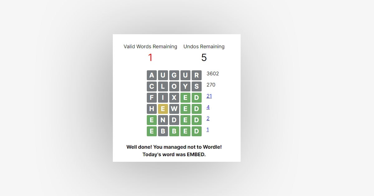 Word -Puzzle 게임 - Wordle과 반대되는 게임 미디어 1