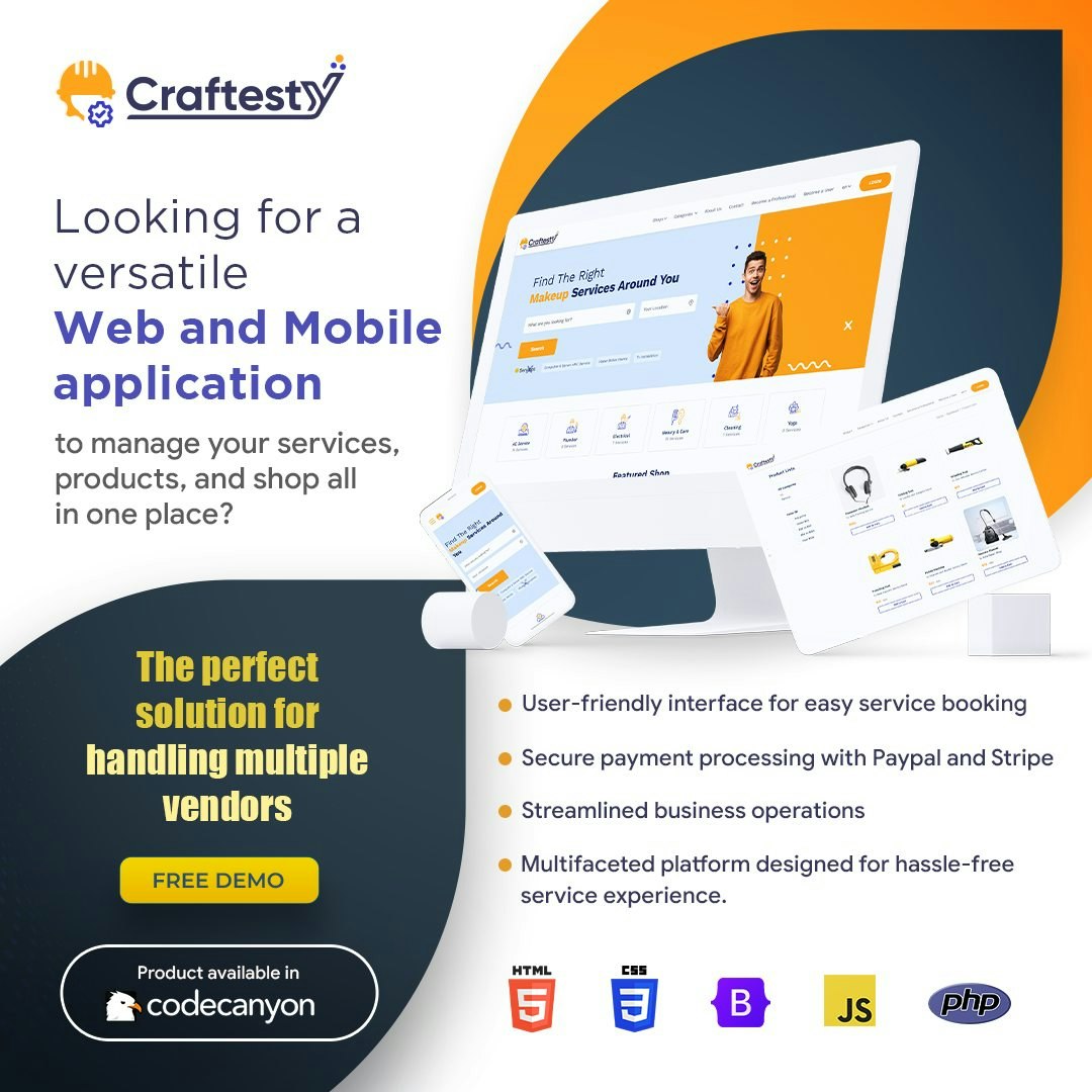 Handwerk - Service mit Multi -Shop -Marktplatz und Dienstleistungsbuchungs -App Medien 1