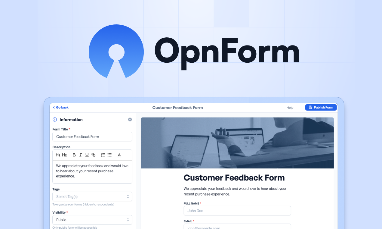 startuptile OpnForm-Create beautiful forms and share them anywhere