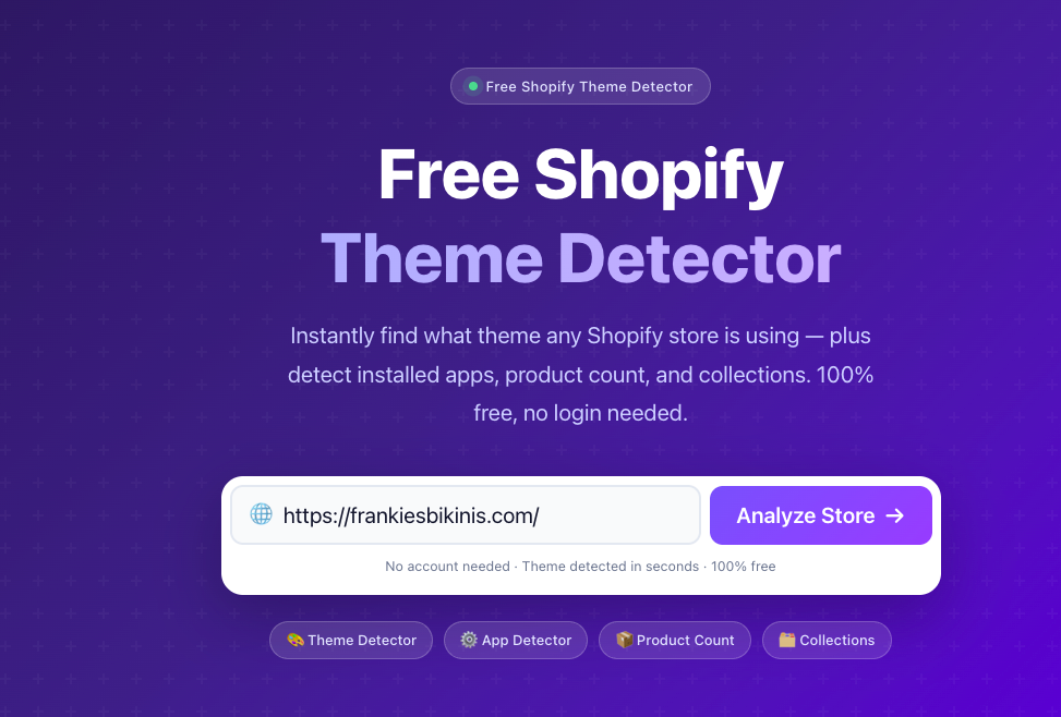 Free Shopify Theme Detector gallery image