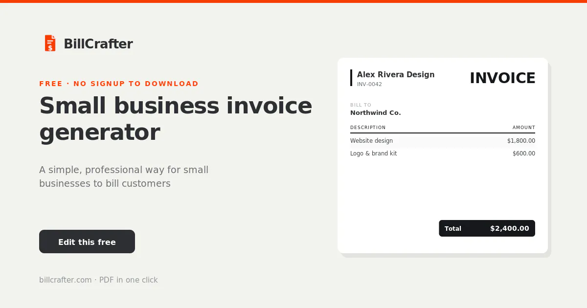 billcrafter - Free invoice generator  gallery image