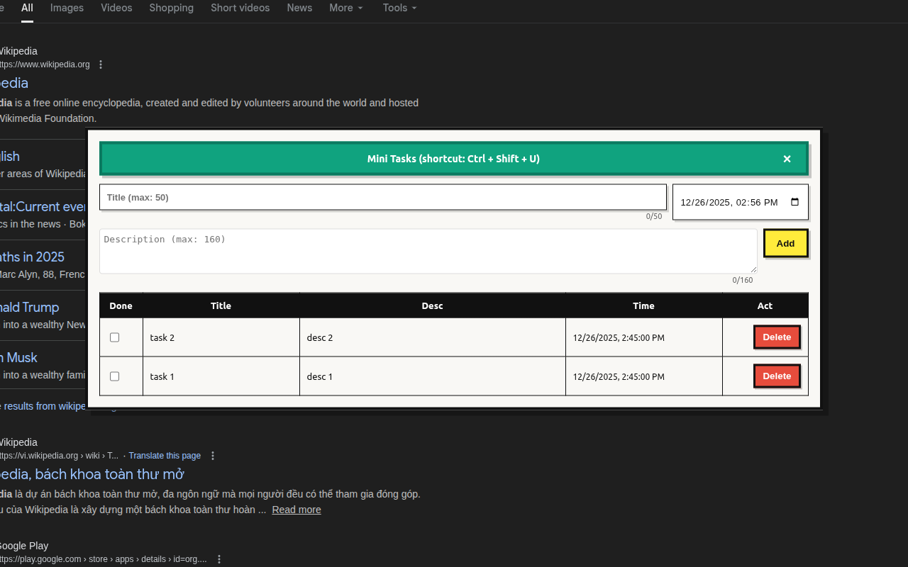 QuickAsk AI - Ask AI, Mini tasks & Notes - Screenshot 2 showing product features and functionality