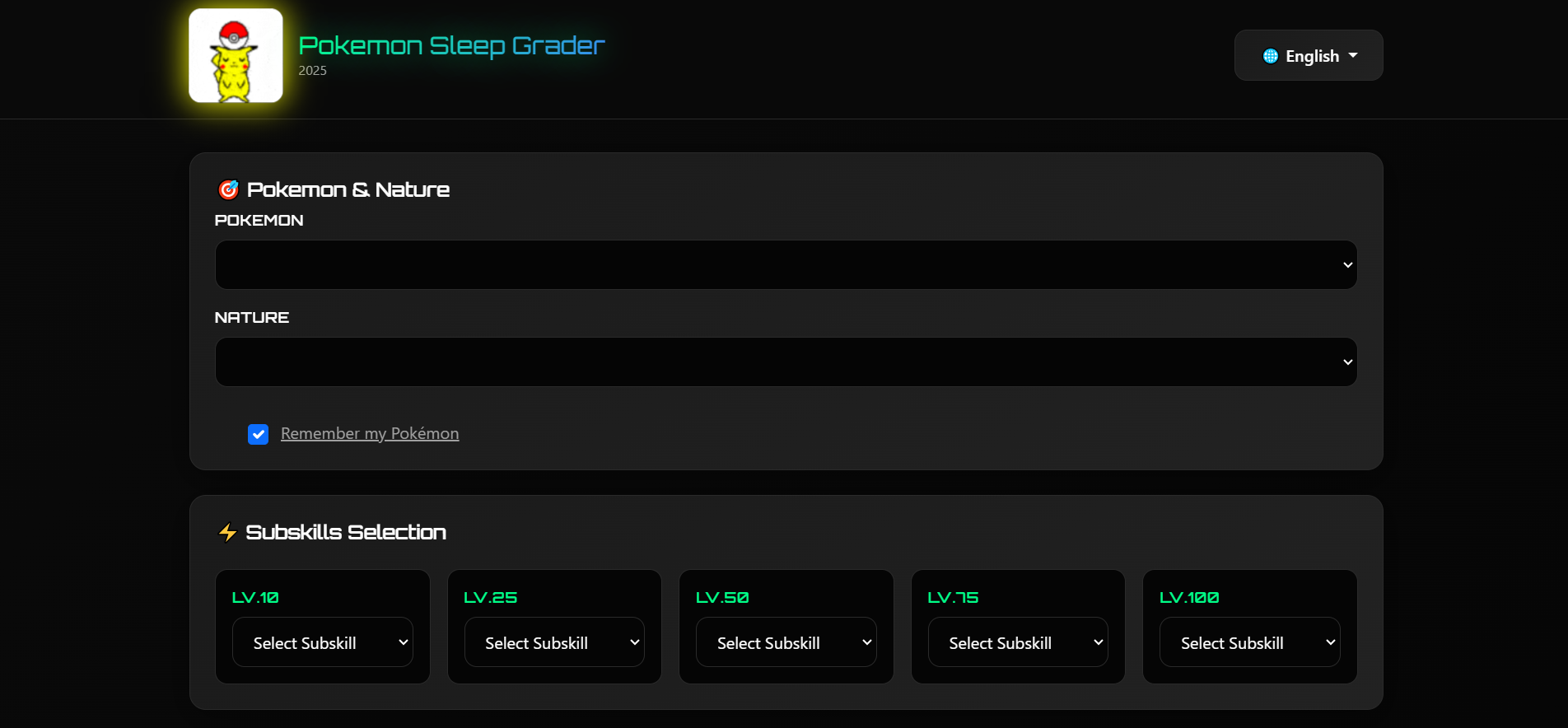 Pokemon Sleep Grader v2 | Pokemon Sleep gallery image