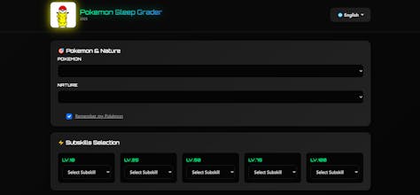 Pokemon Sleep Grader v2 | Pokemon Sleep gallery image