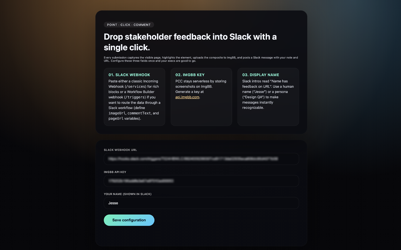 Point-Click-Comment - Screenshot 3 showing product features and functionality