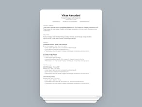 Text Only One Column Resume CV Template gallery image