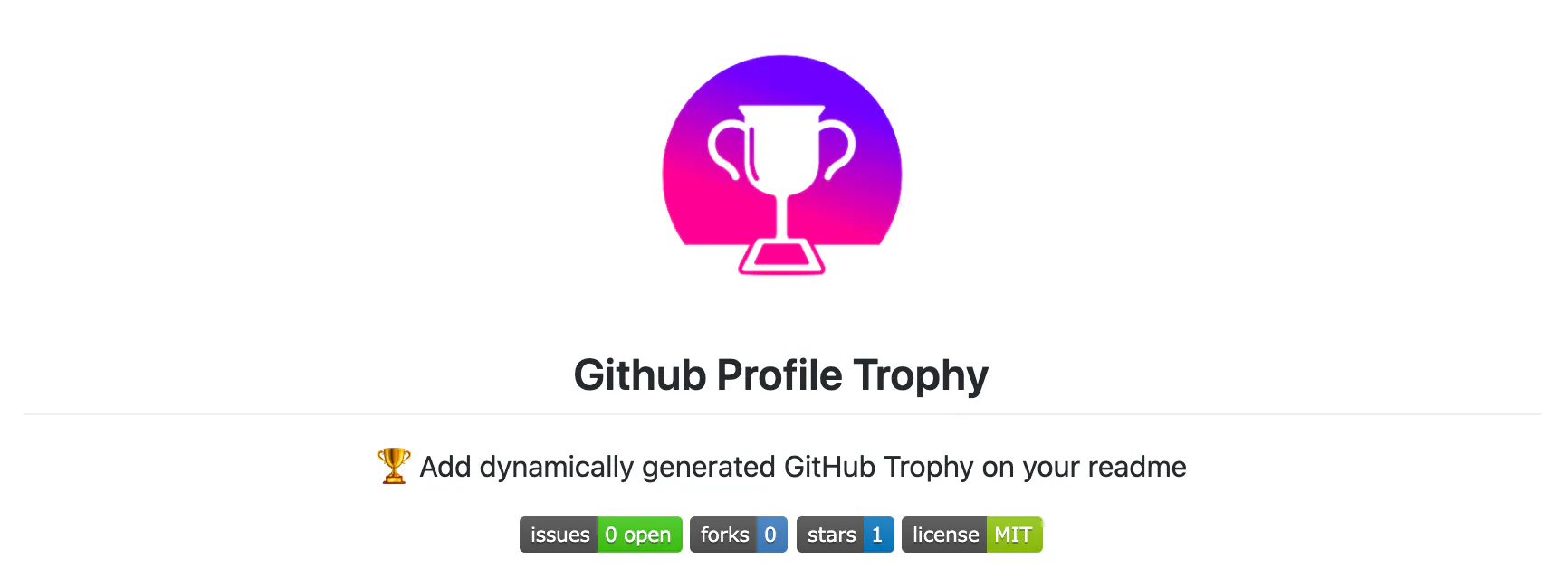 🏆GitHub Profile Trophy