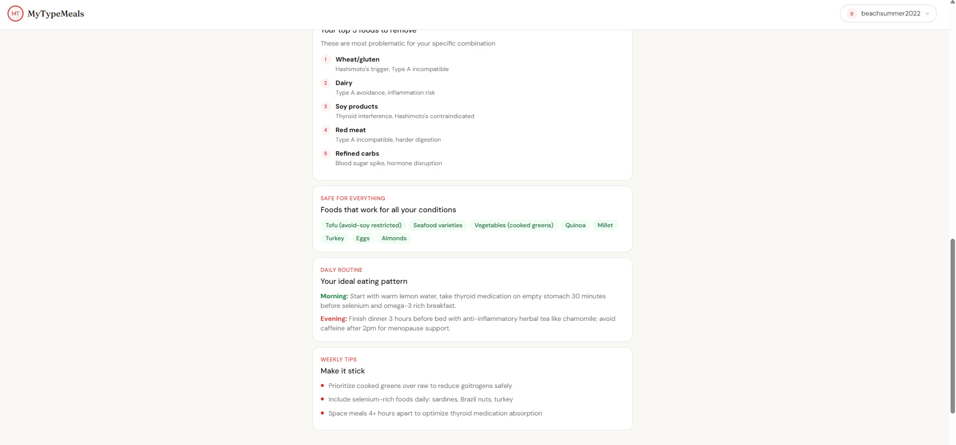 MyTypeMeals screenshot 4