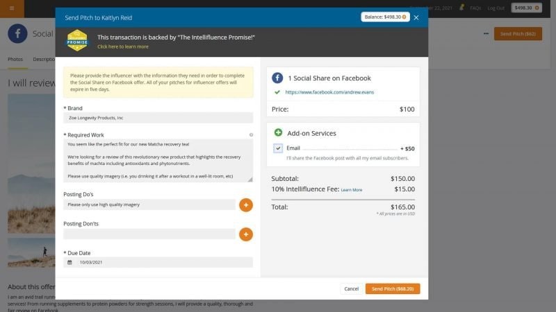 Influencer Offers by Intellifluence gallery image