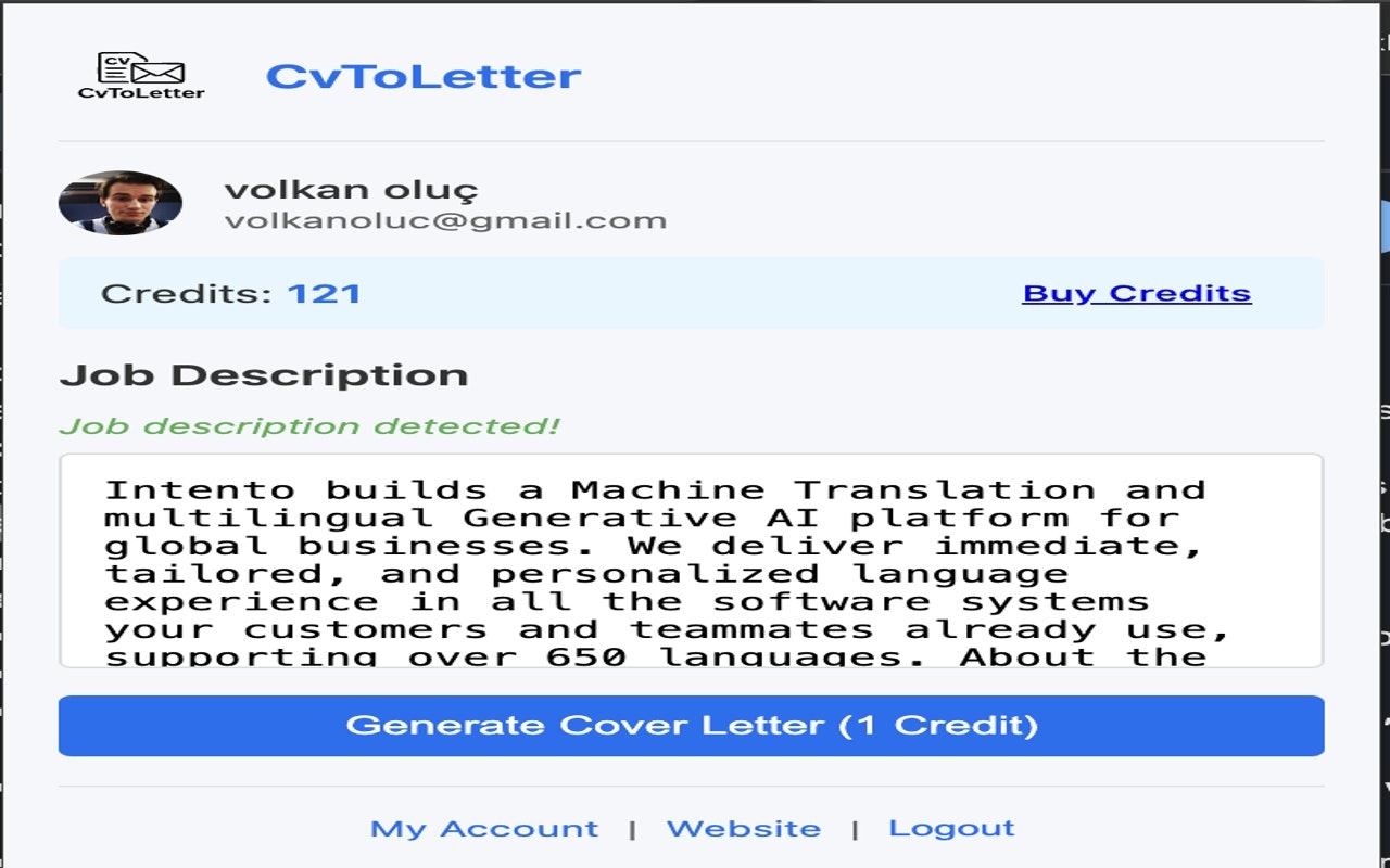 cvtoletter - AI Cover Letters จาก CV ของคุณรายละเอียดงานใด ๆ media 1