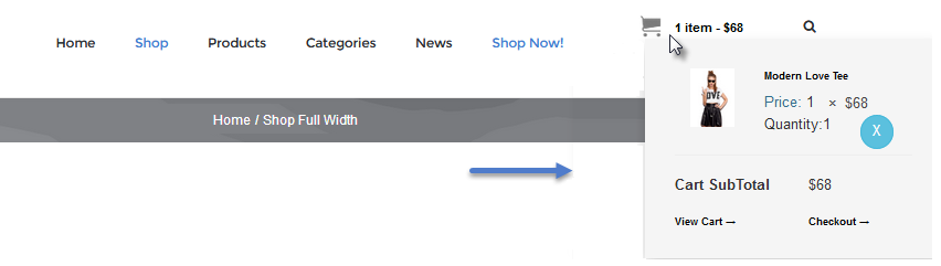WooCommerce Menu Cart Plugin gallery image
