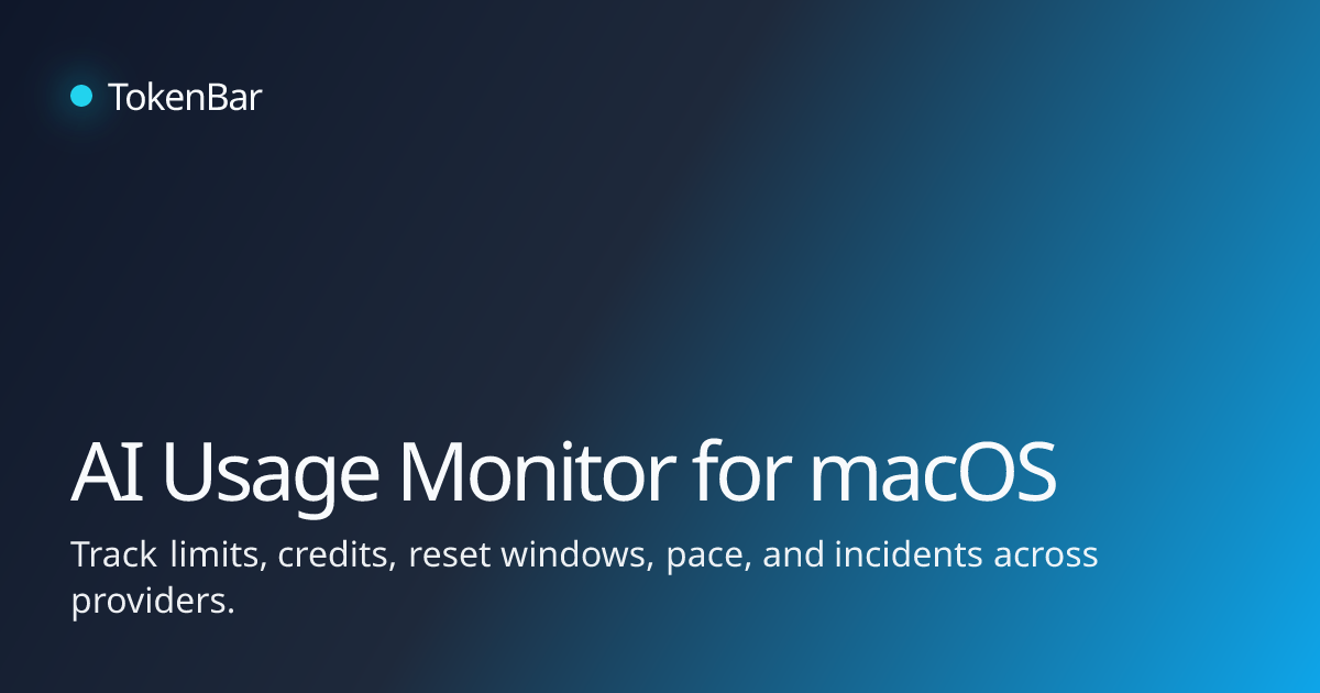 TokenBar - Main product screenshot demonstrating key features and user interface