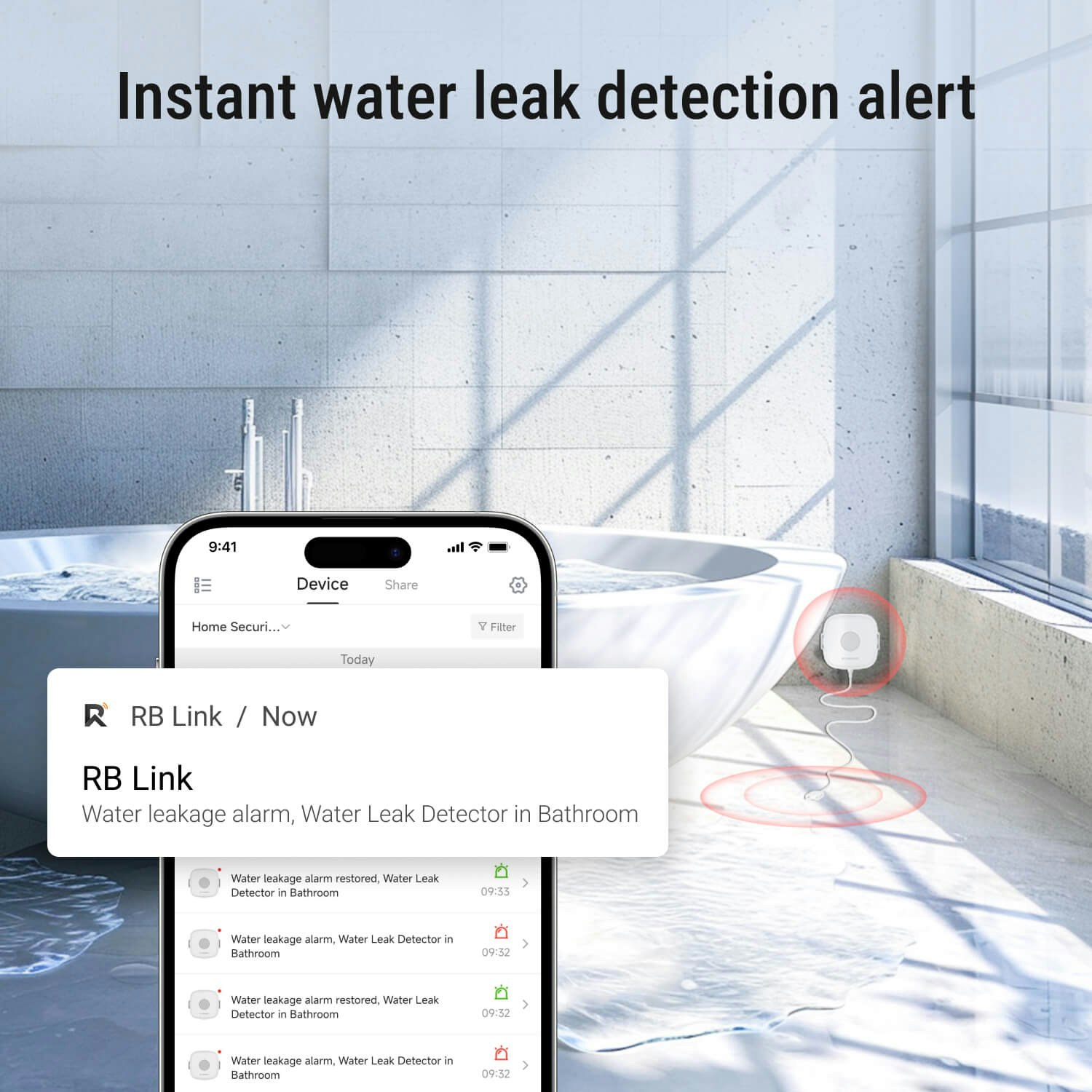 Waterlekdetector met twee sondes media 5