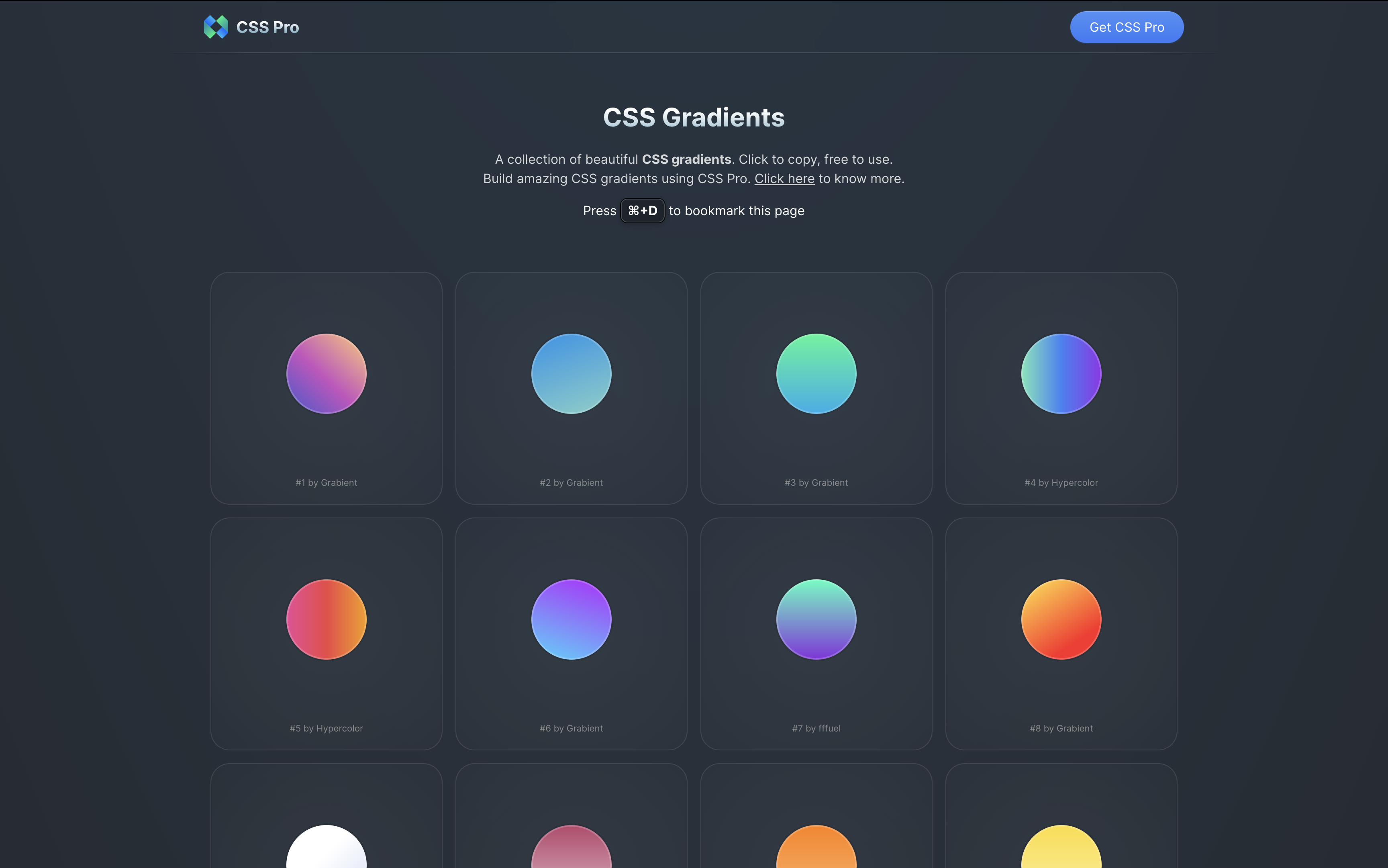 275 CSS Gradients by CSS Pro media 3