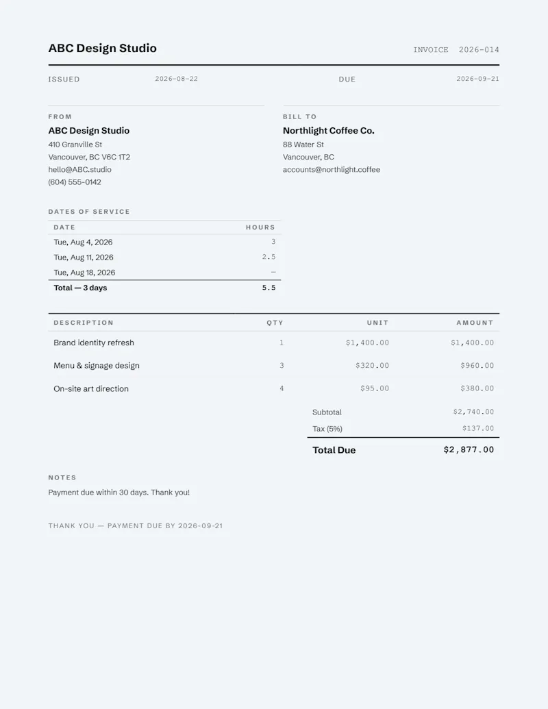 Auto Invoice Generator screenshot 2