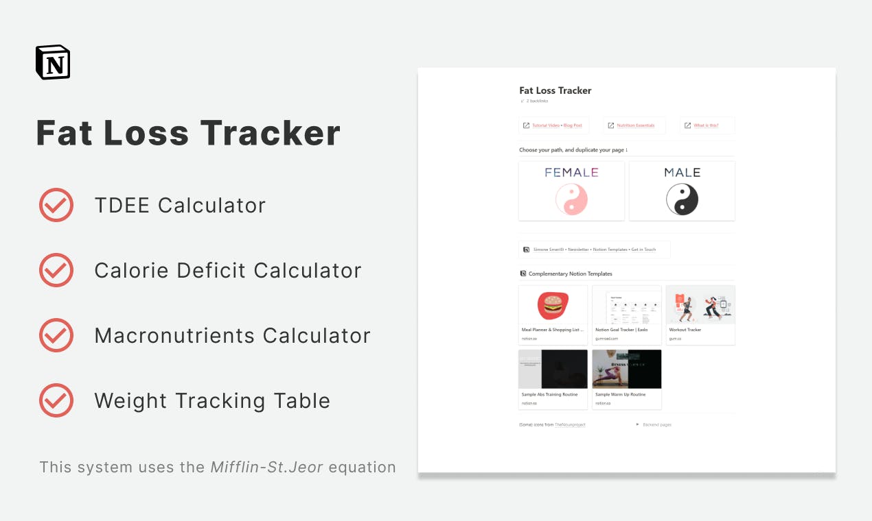 Notion Weight Loss Tracker Lay out the foundations of your fat loss