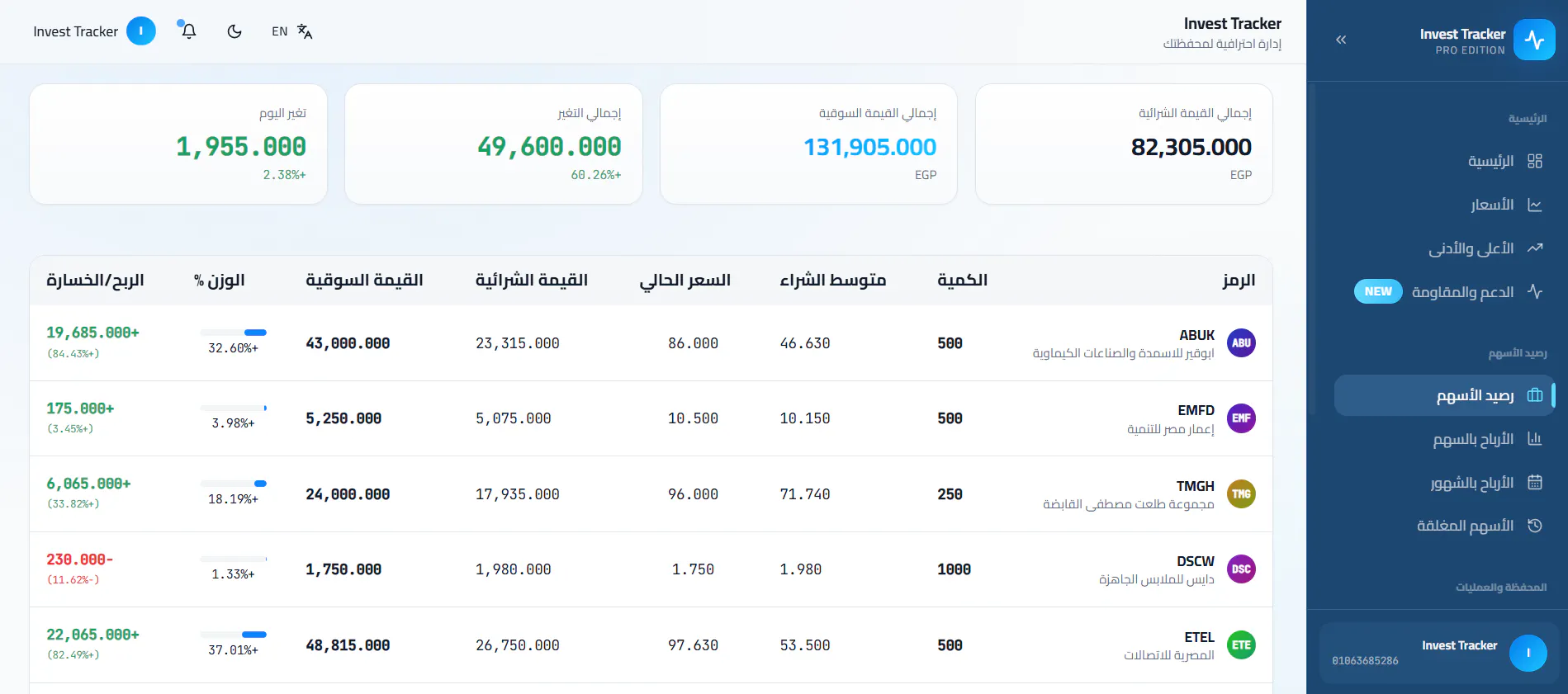 InvestTrack — متابعة المحافظ الاستثمارية gallery image