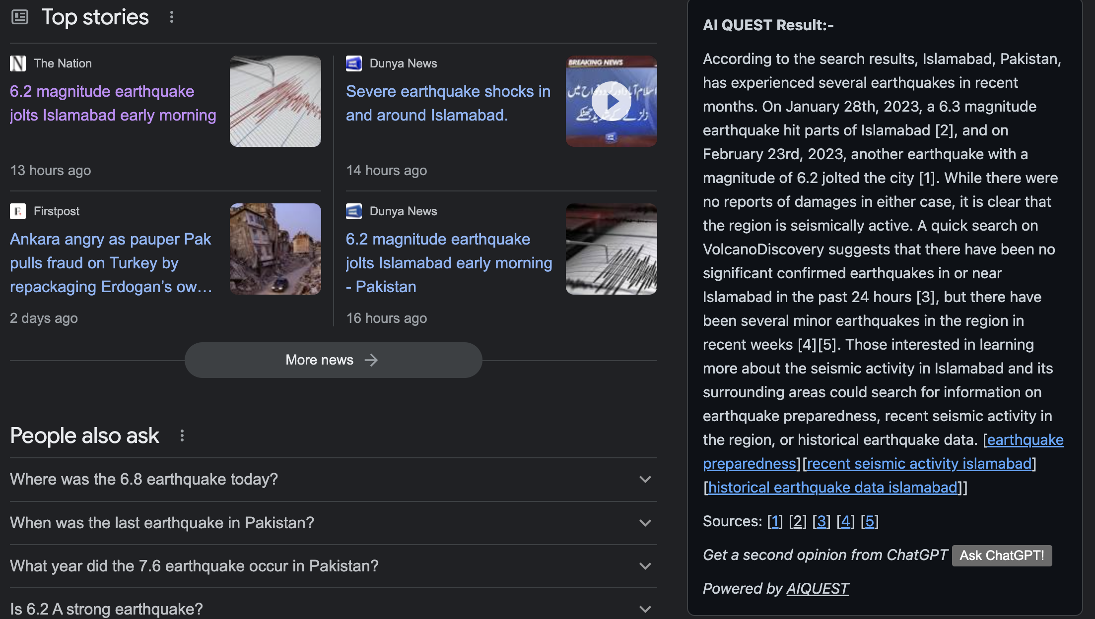Aiquest: Chatgpt destekli arama media 3