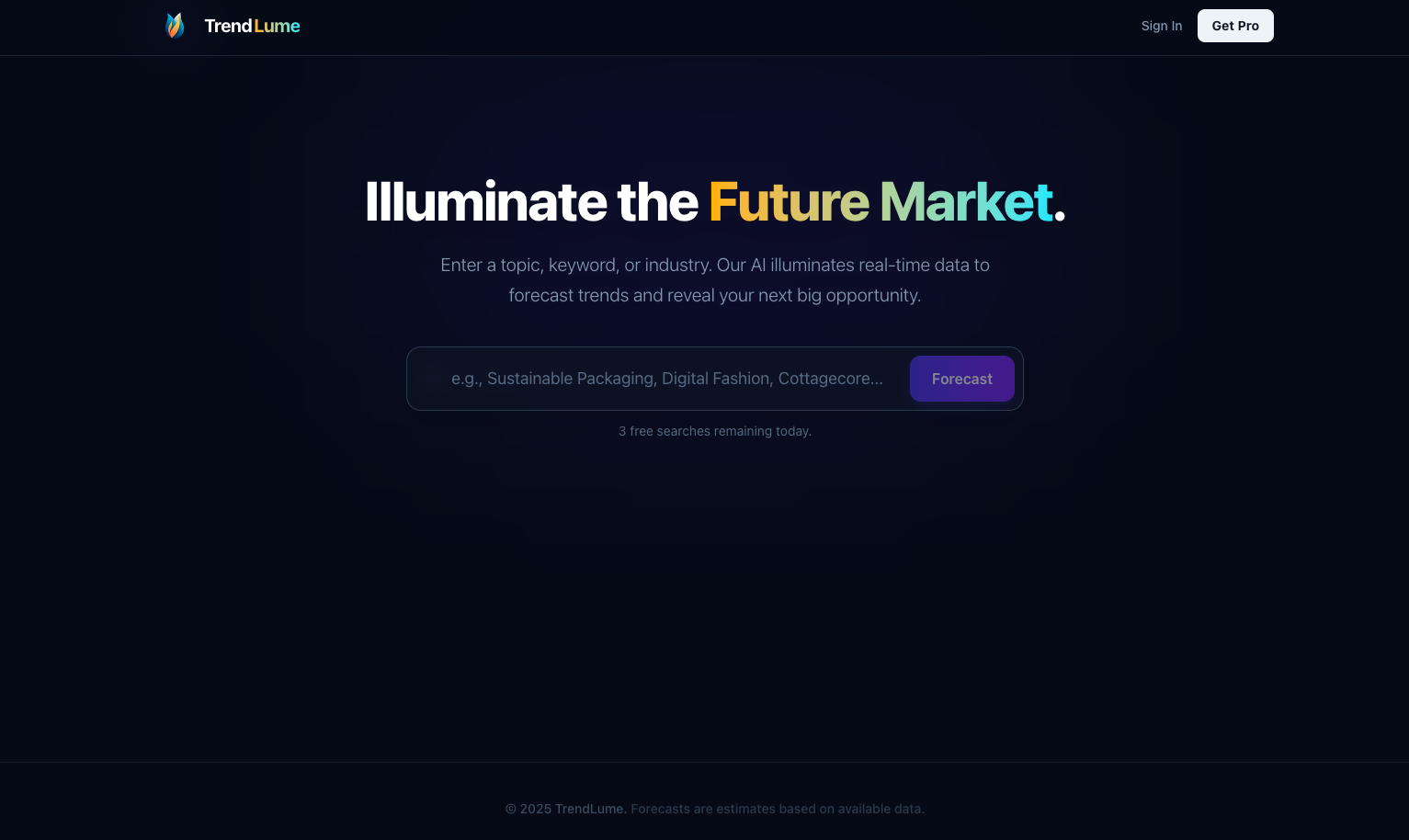 TrendLume - Main product screenshot demonstrating key features and user interface