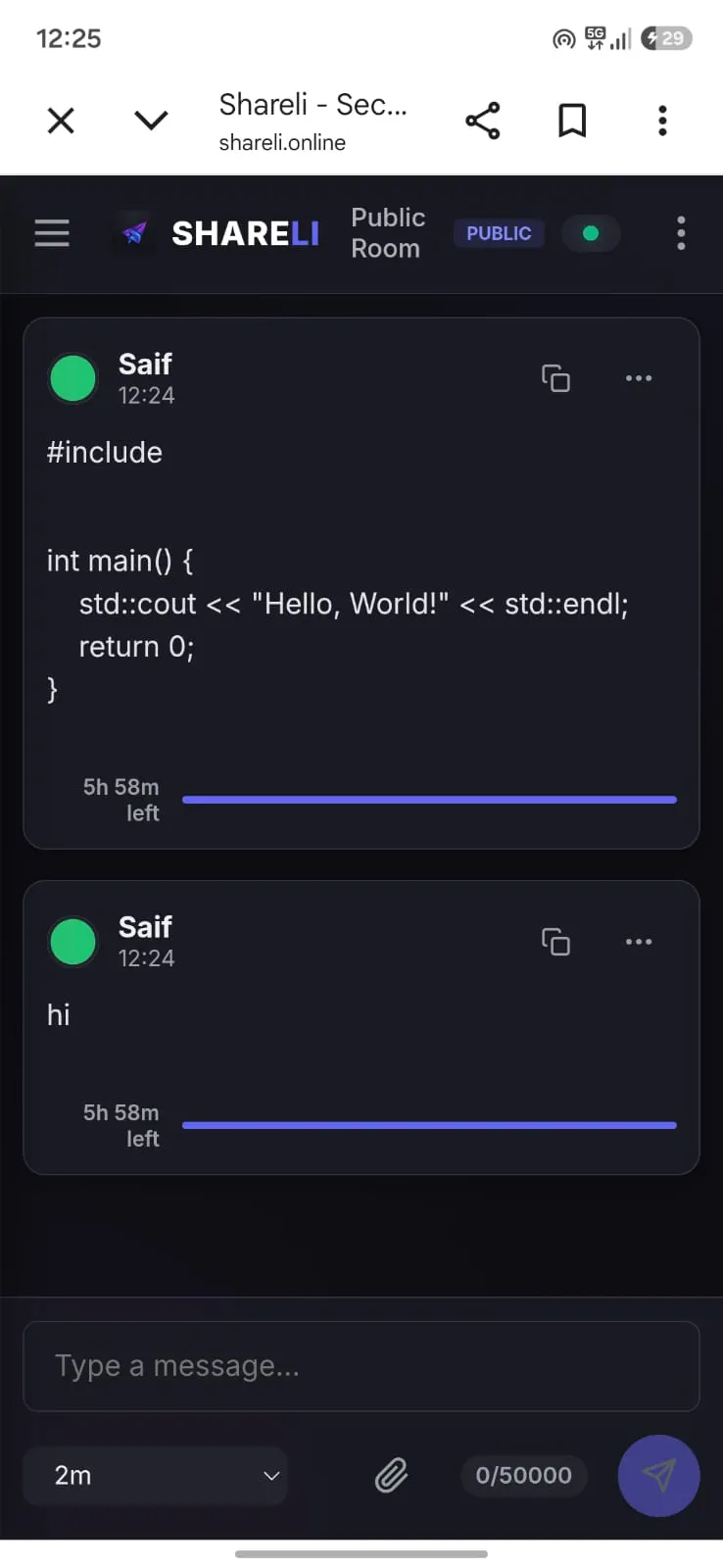 Shareli screenshot