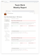 Notion Team Work Weekly Report gallery image