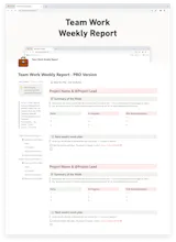 Notion Team Work Weekly Report gallery image