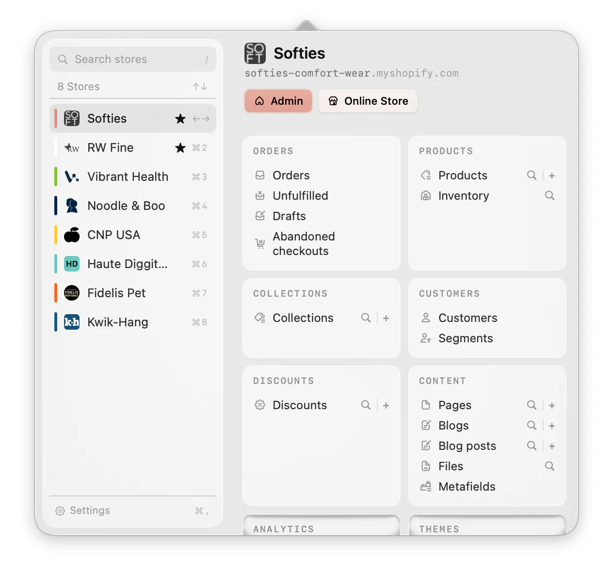 Storefront (Shopify Admin Menu Bar App) gallery image