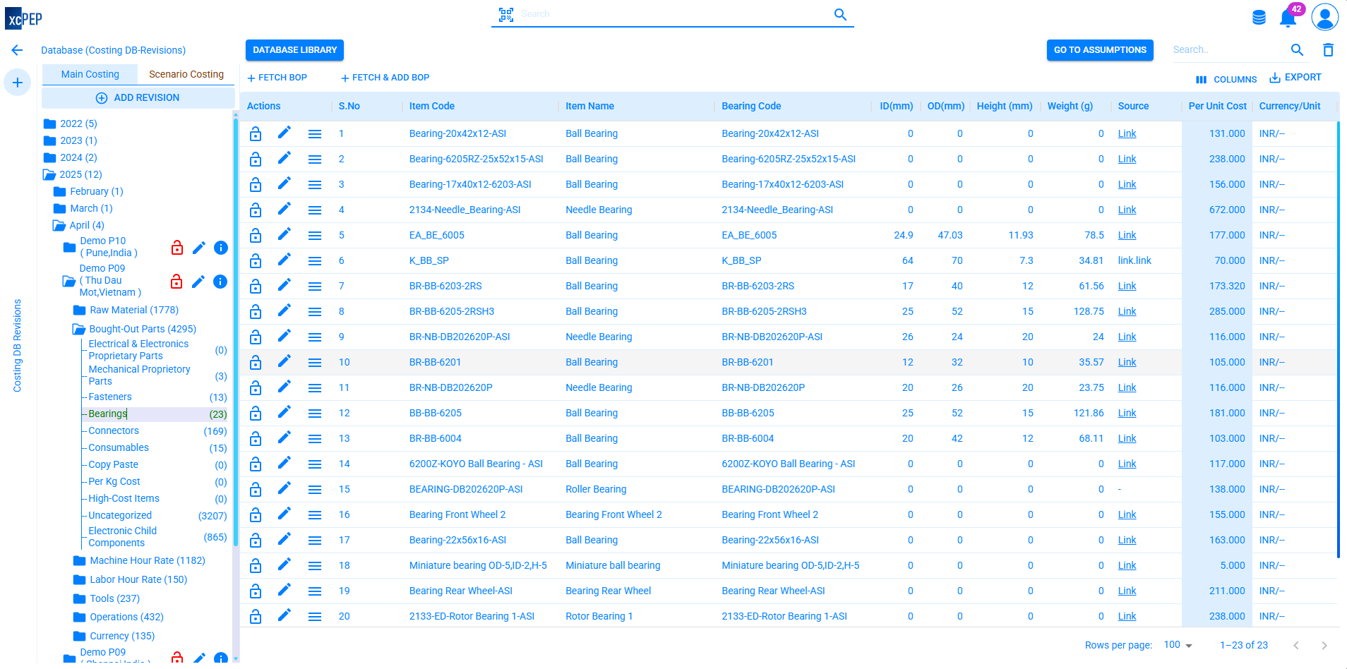 xcPEP Should Cost Software - Screenshot 5 showing product features and functionality