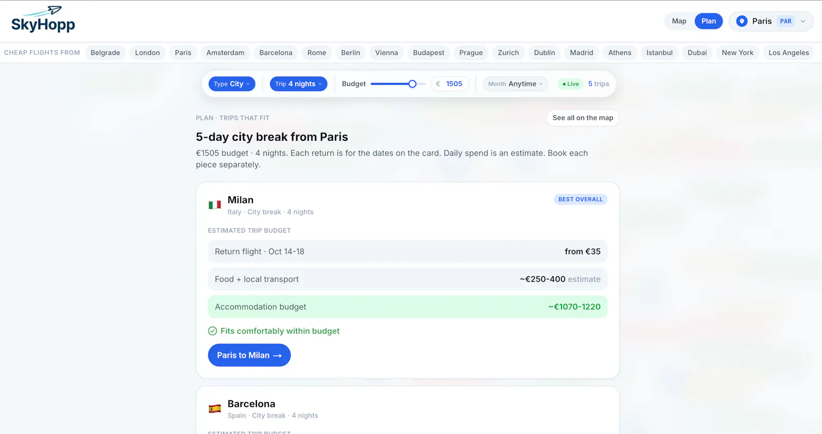 SkyHopp screenshot 2