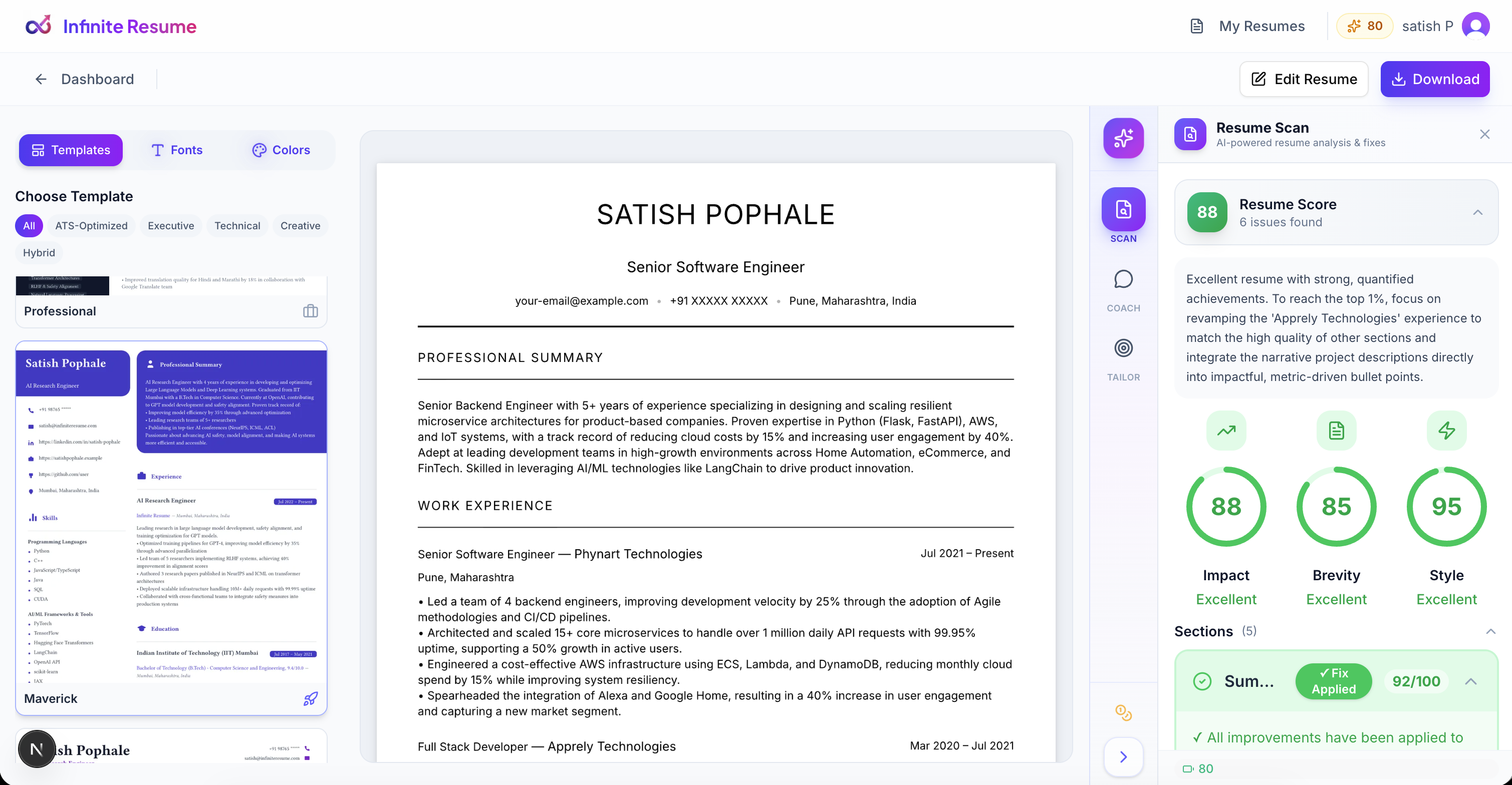 Infinite Resume gallery image