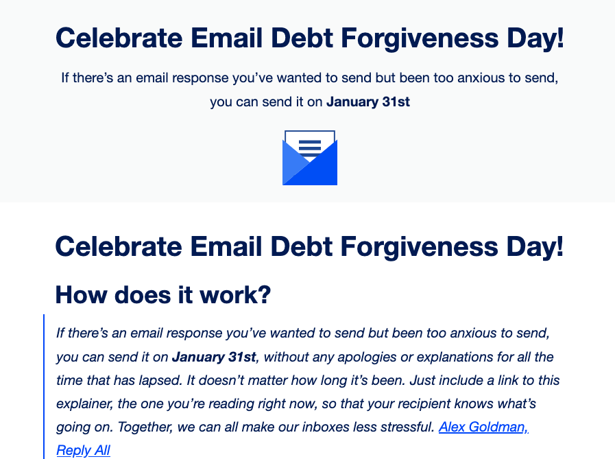 Email Debt Forgiveness Day gallery image