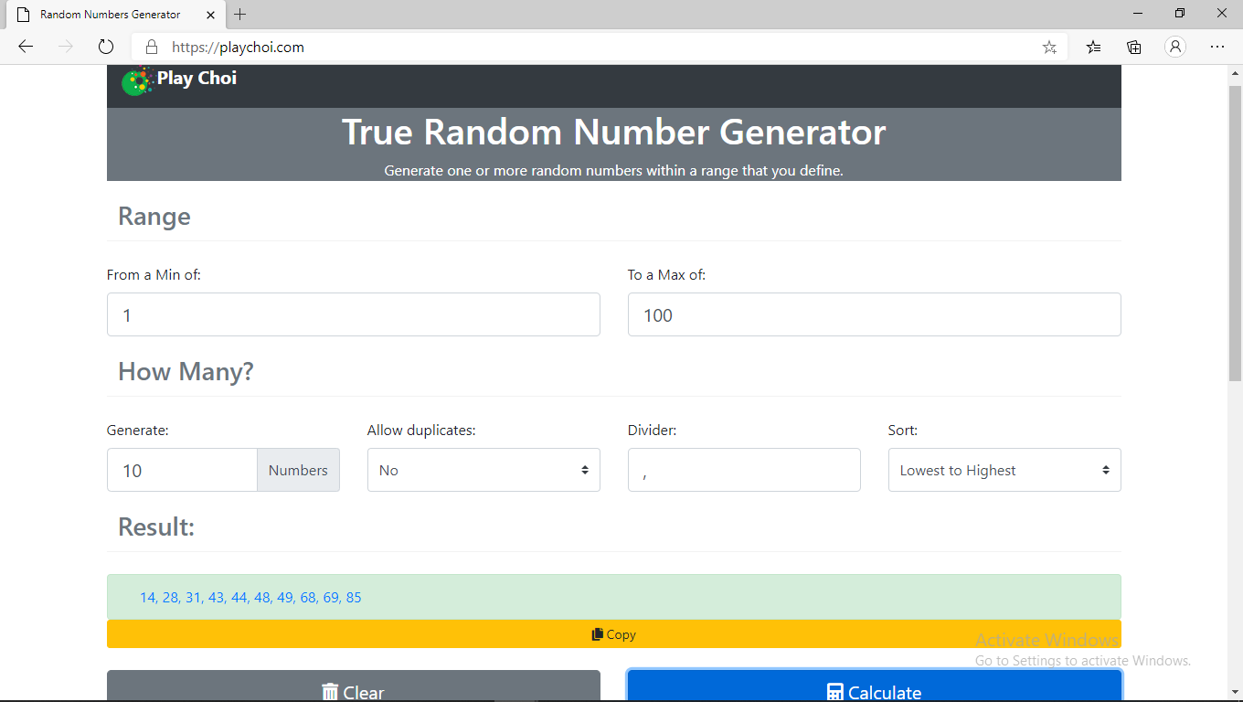 PlayChoi.com - True Random Number gallery image