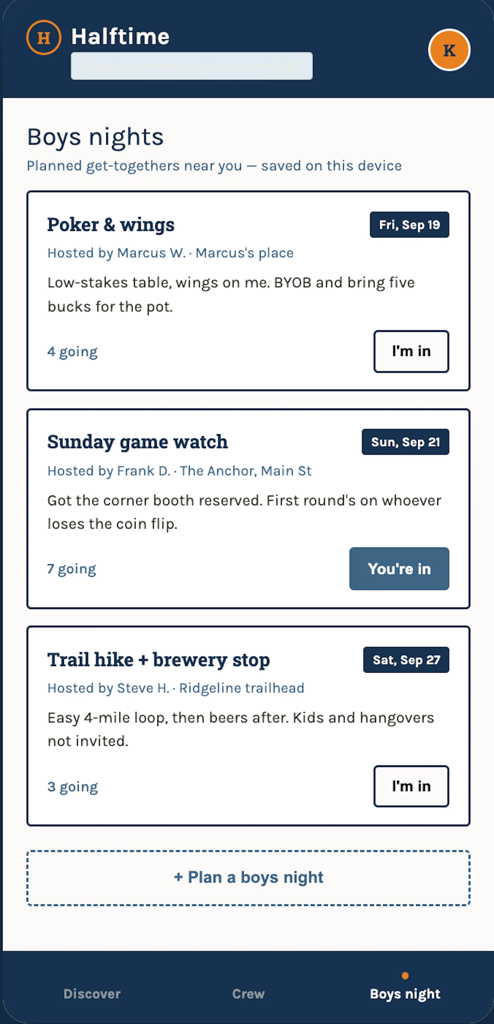 Halftime - Landing Page screenshot 1