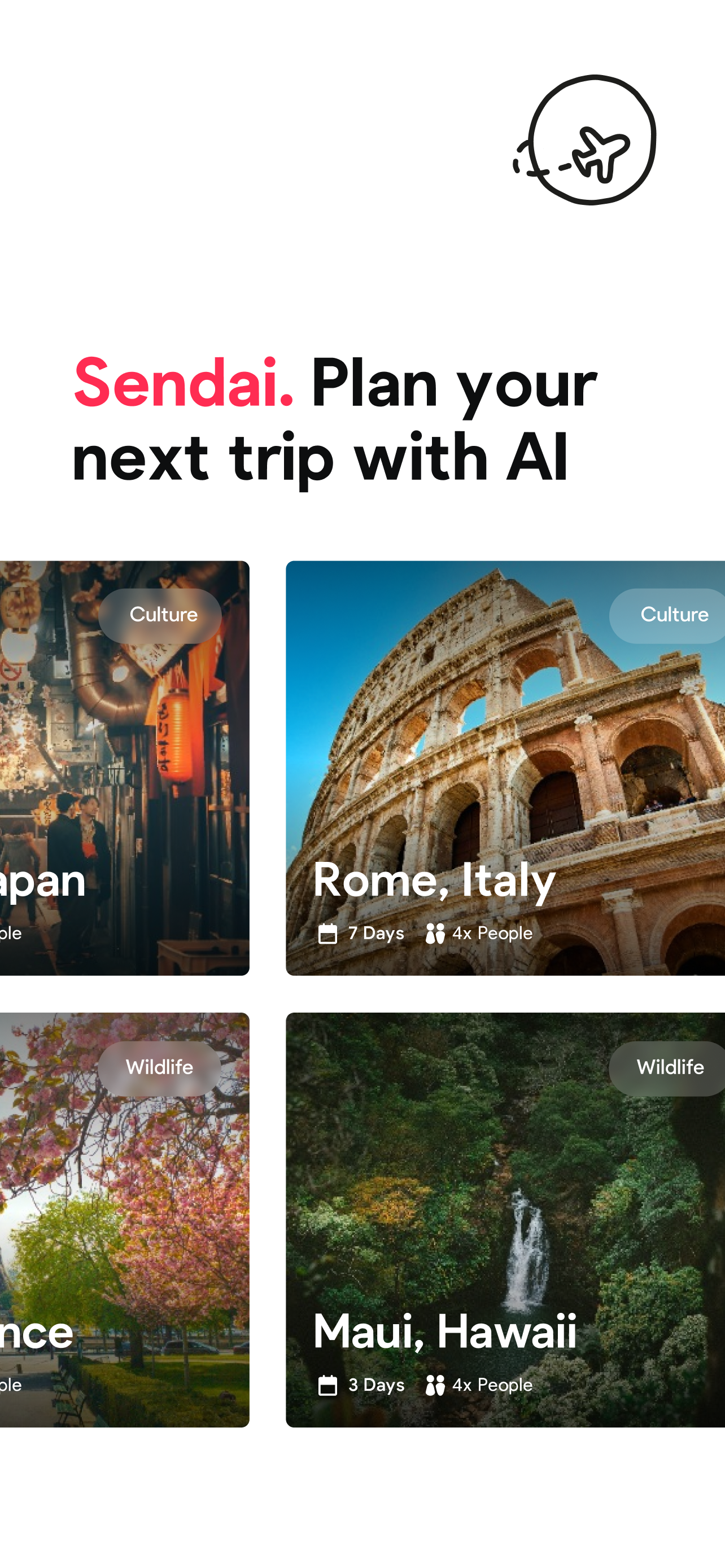 Sendai - AI Travel Planner App gallery image