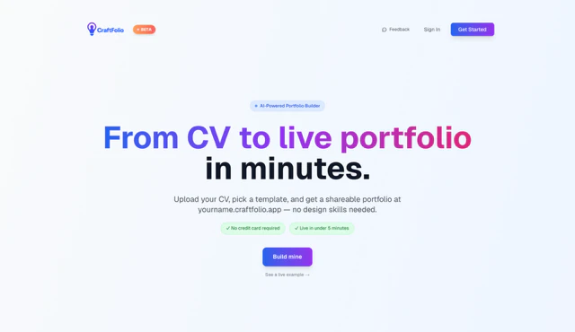 Craftfolio.app screenshot 1