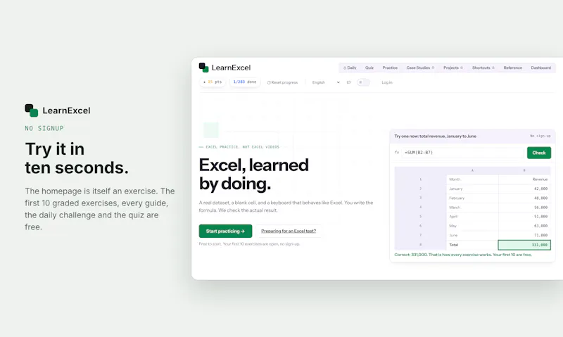 LearnExcel screenshot 2