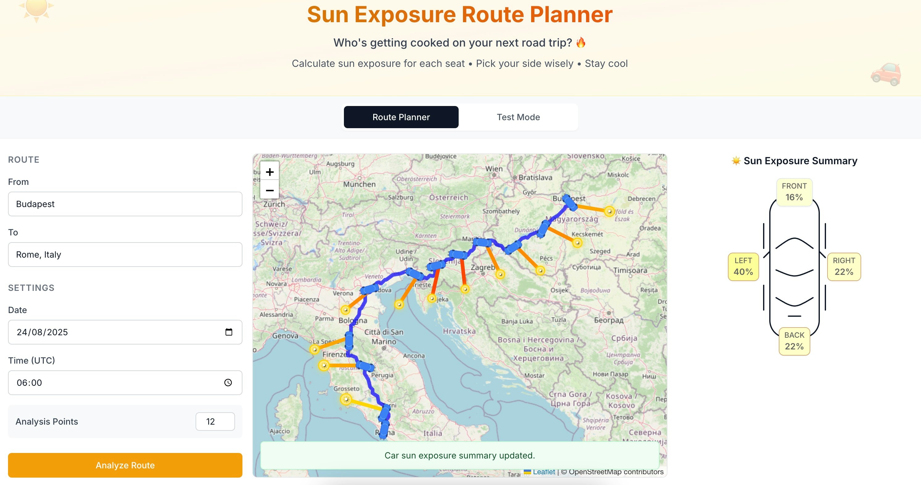 Sunroute - Daha akıllı yol gezileri için güneşe duyarlı rotalar medya 2