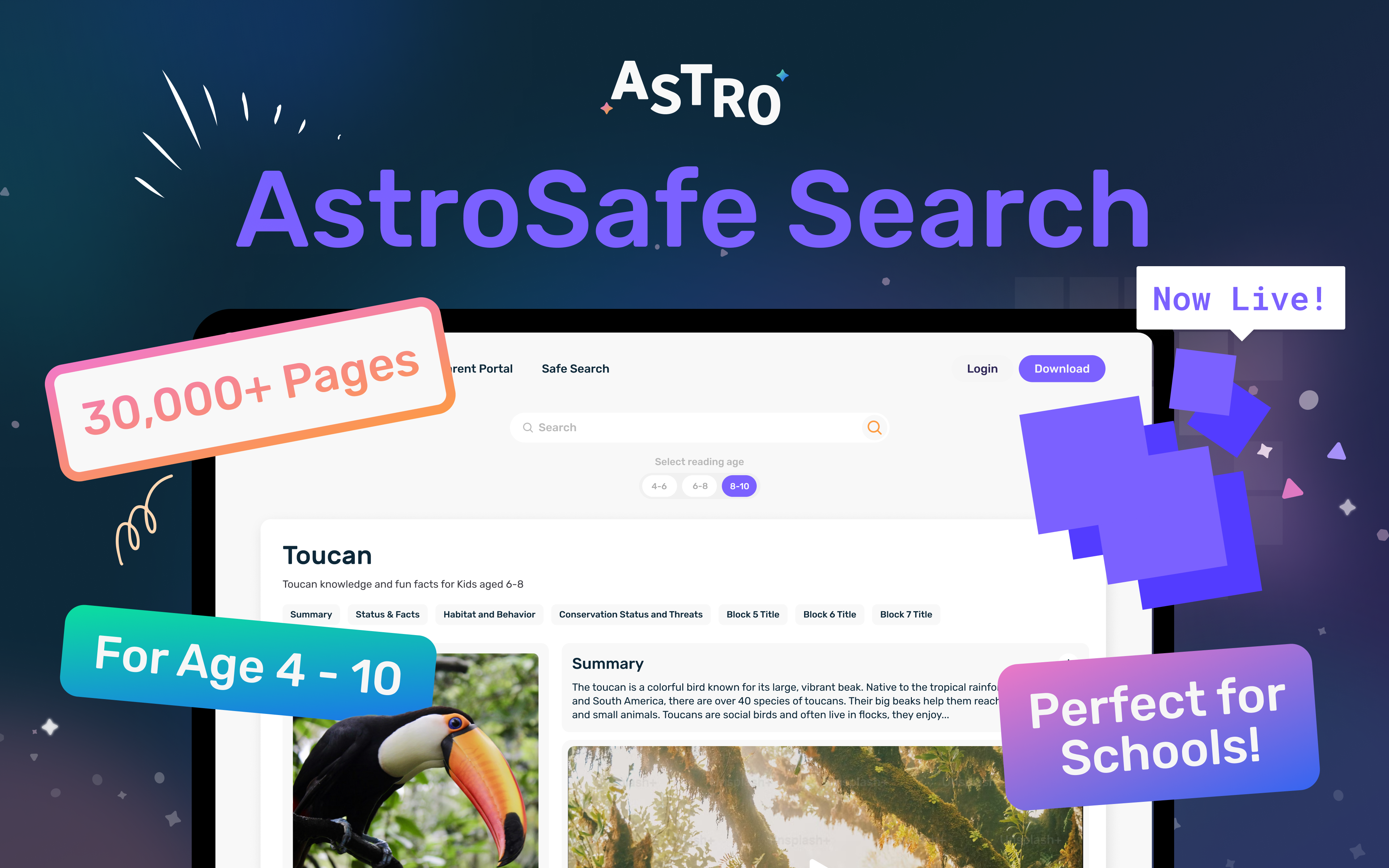 وسائط البحث Astrosafe - محرك بحث آمن للأطفال الذين تتراوح أعمارهم بين 5-12 2